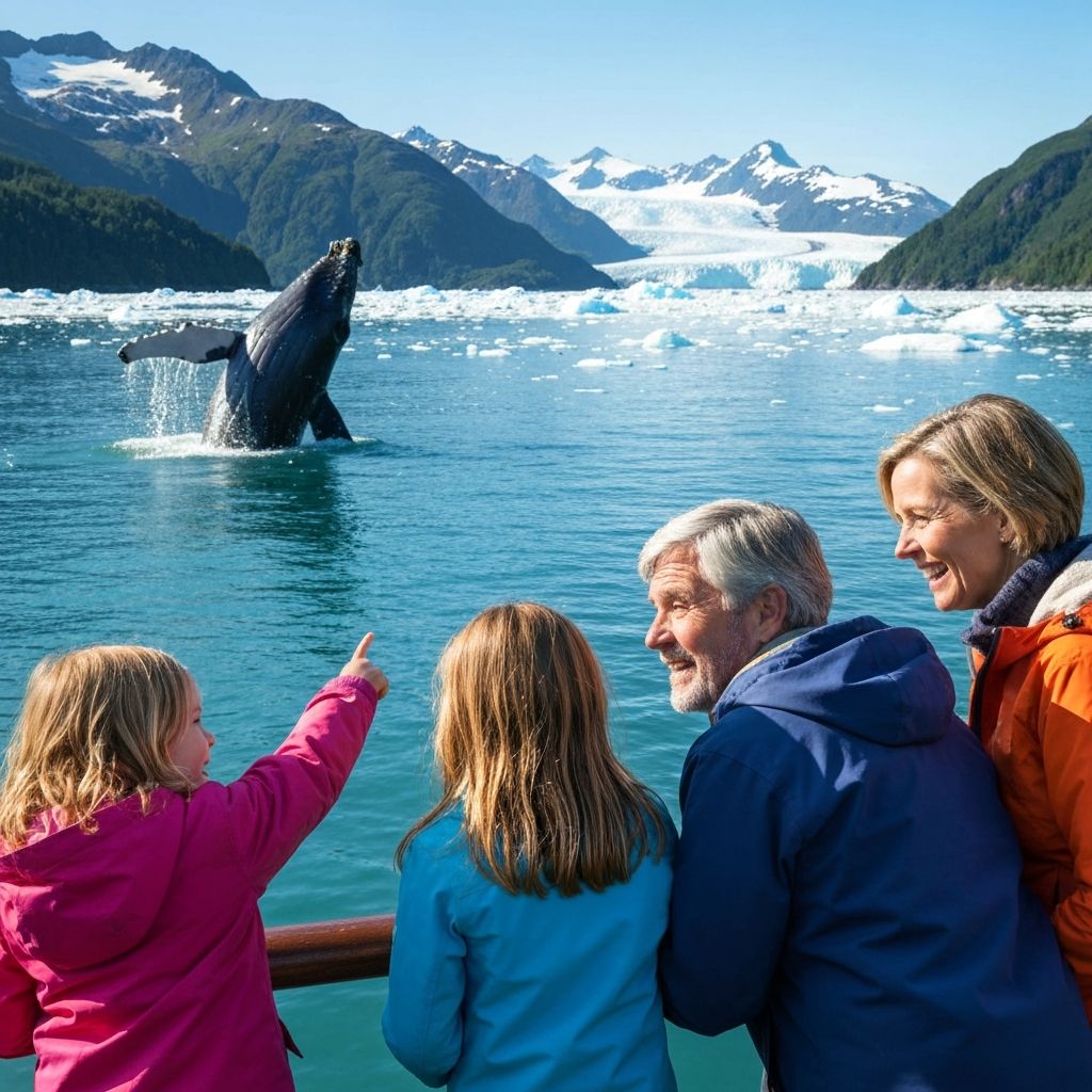 Family exploring cruise port